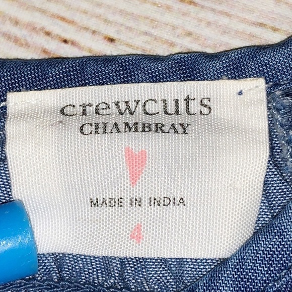 Crewcuts Chambray Blue Dress Size 4 - Picture 2 of 10